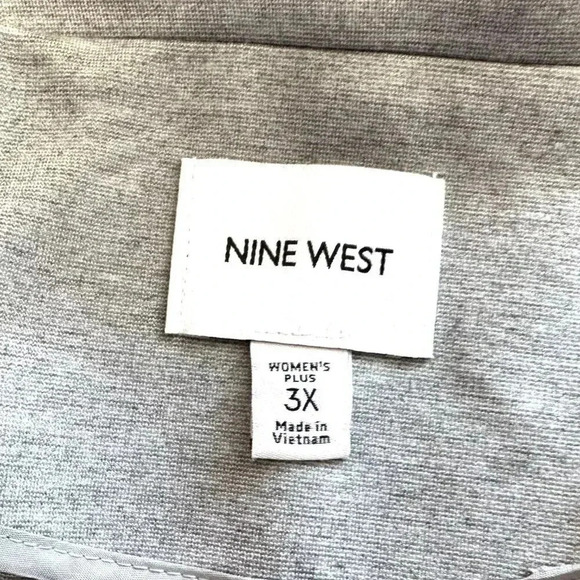 NWT NINE WEST Women Long Sleeve One Button Collared Gray Career Jacket Size 3X - Picture 13 of 15